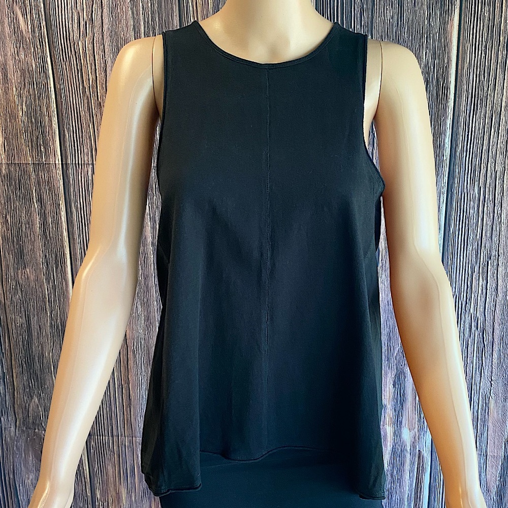 Madewell Anthropologie size small black cut out tank top boho